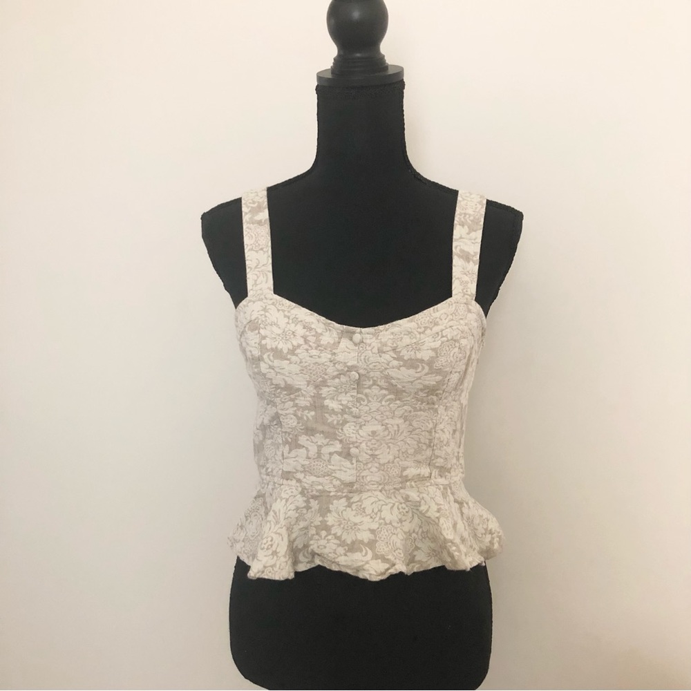 Rosewater Remi sleeveless linen-blend top size Medium